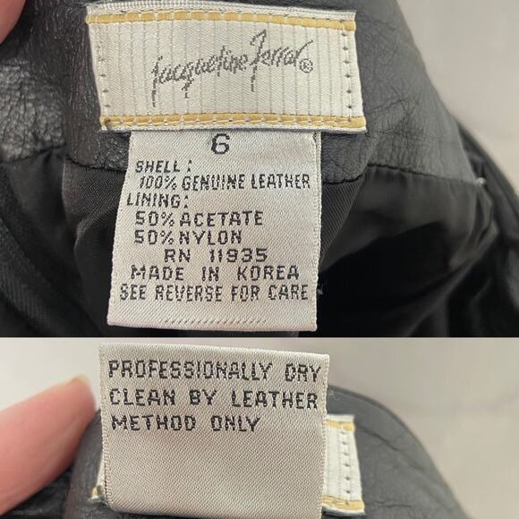 Vintage Jacqueline Ferrar Leather Skirt Black 80s Concert Grunge Goth Size 2 - Picture 10 of 11